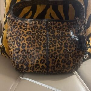 Brighton Leopard Print patent leather Women's Bag
